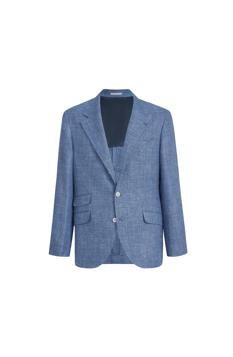 Brunello Cucinelli Hopsack deconstructed blazer, Alternate, color, Denim