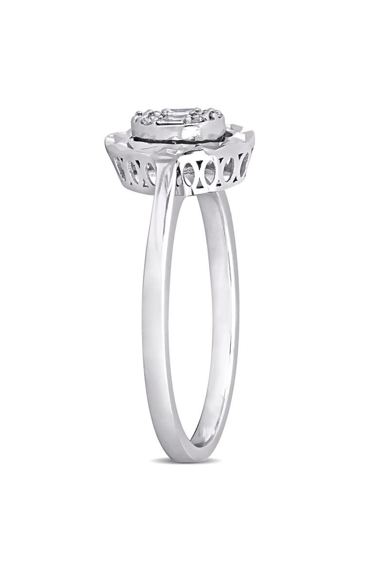 Diamond Oval-Shape Cluster Ring 14k, Alternate, color, 14k White Gold