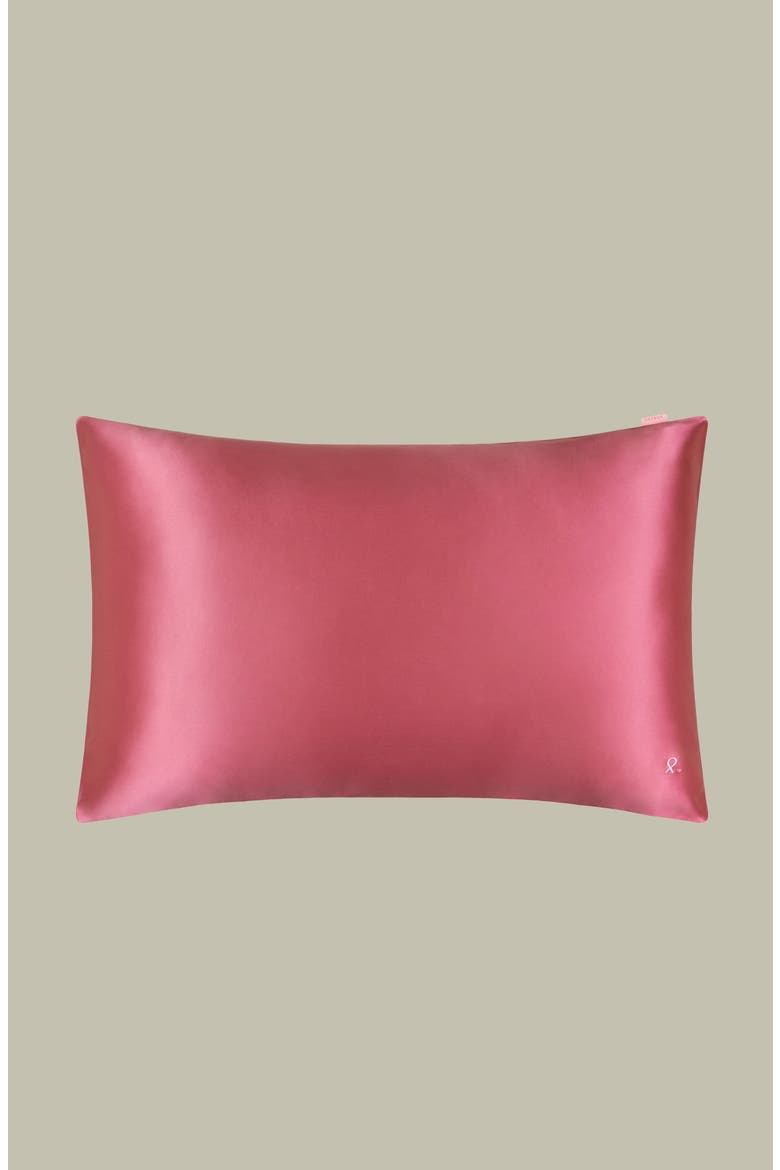 Hope's Comfort Silk Pillowcase, Alternate, color, Ruby Pink