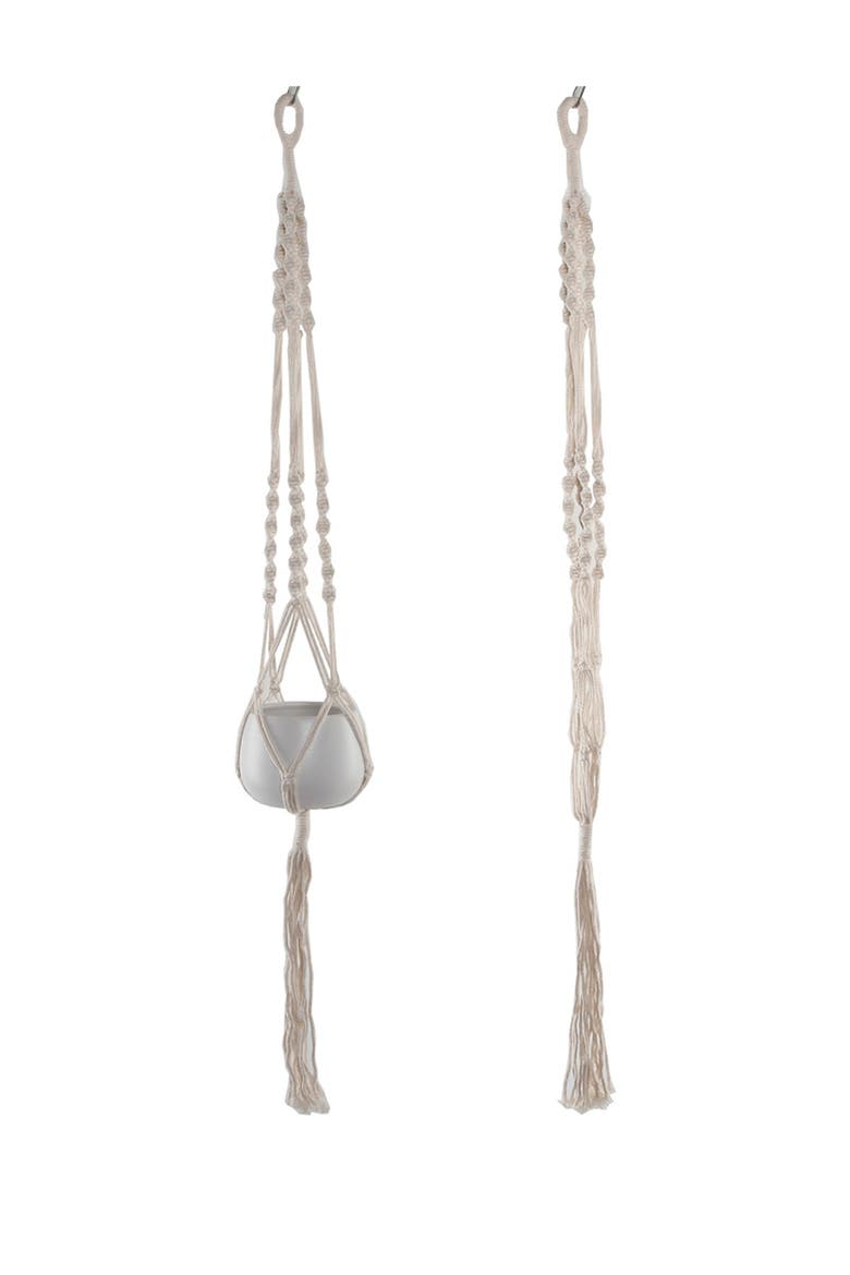 41" H Hanging Macramé Planter Hanger, Alternate, color, WHITE