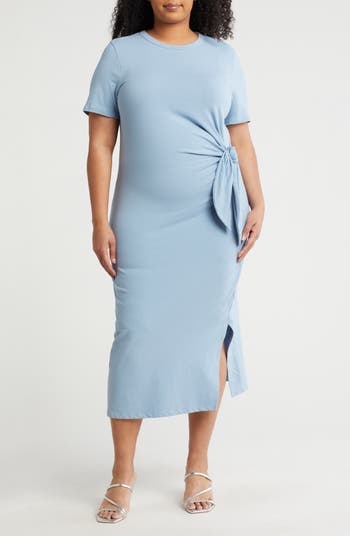 Renee C Tie Knot Midi Dress in Black at Nordstrom Rack, Size 1x