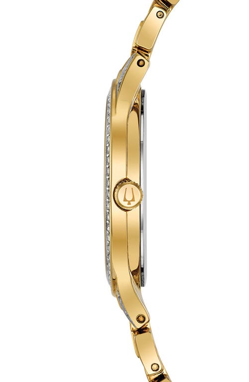 Bulova Pavé Crystal Bracelet Watch, 32mm In Gold
