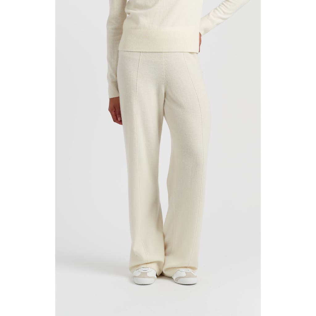 Chinti & Parker Wool & Cashmere Wide Leg Track Pant In White