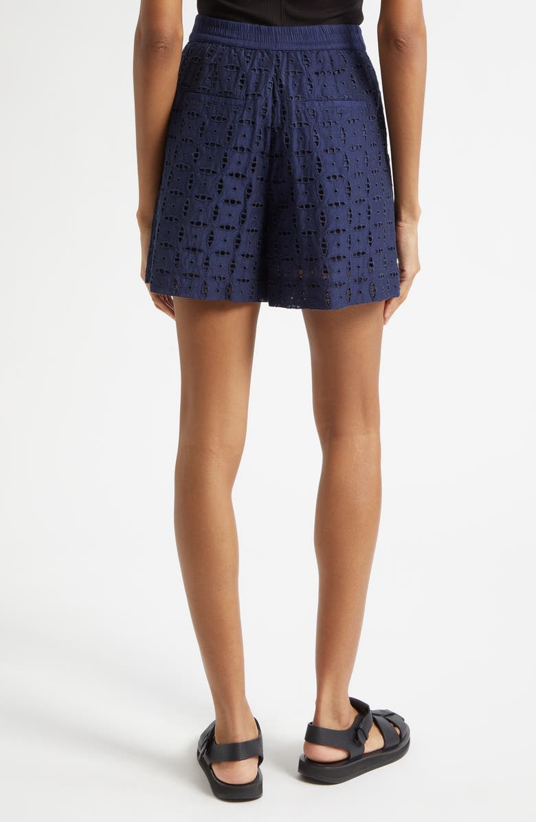 Derek Lam 10 Crosby Boswell Eyelet Lace Shorts, Alternate, color, Navy