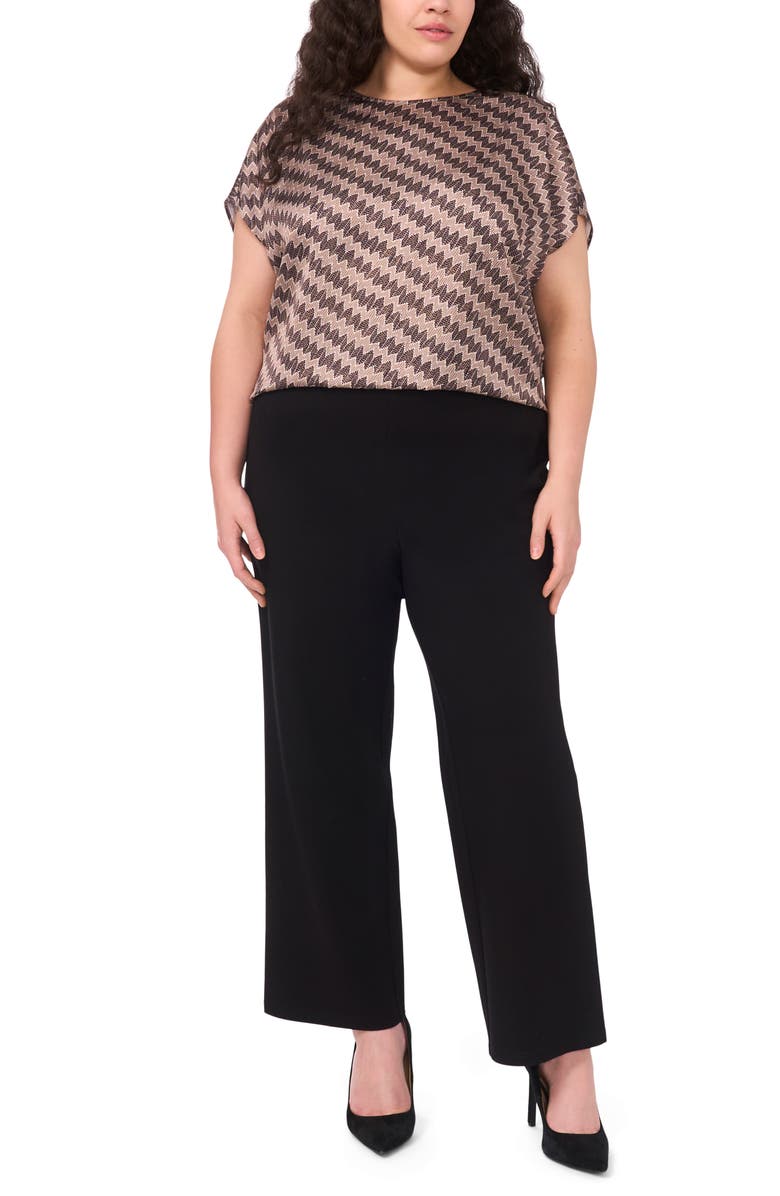 Halogen<sup>®</sup> Zigzag Dot Print Cap Sleeve Shell, Alternate, color, Covert Green