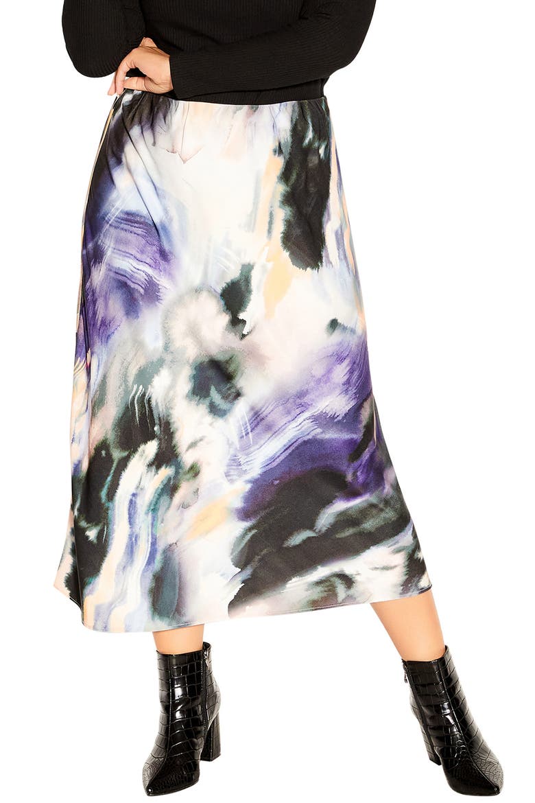 Dazed Satin Skirt, Main, color, MIST