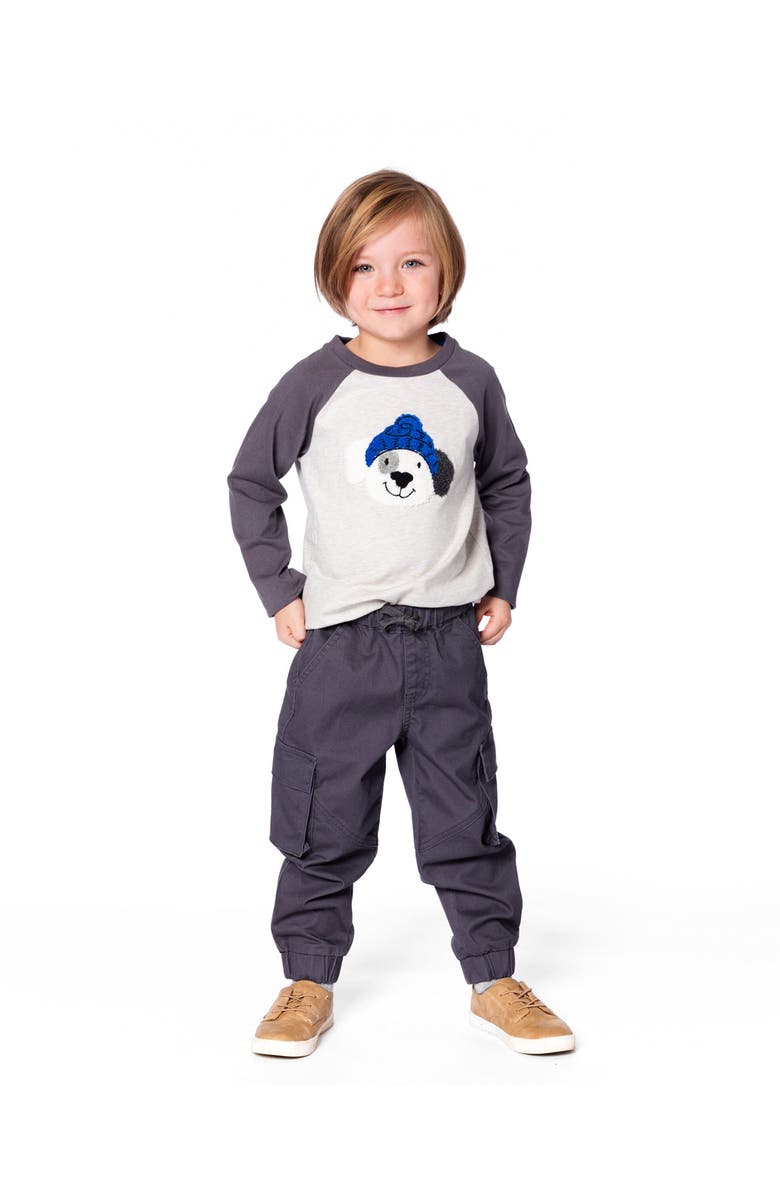 Deux par Deux Raglan Sleeve Organic Cotton Jersey Tee, Main, color, Light Heather Gray