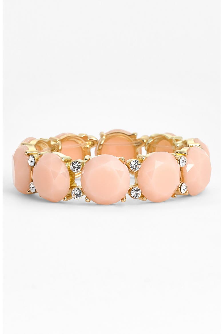 Stone Stretch Bracelet, Main, color, LIGHT PINK
