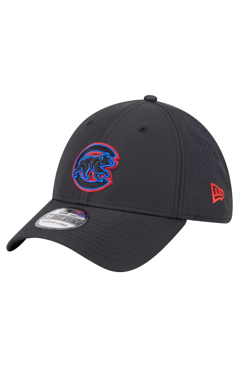 New Era Men's New Era Black Chicago Cubs Night 39THIRTY Flex Hat, Main, color,