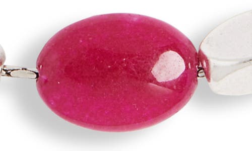 Shop Isabel Marant Leotie Stud Necklace In Fuchsia/silver