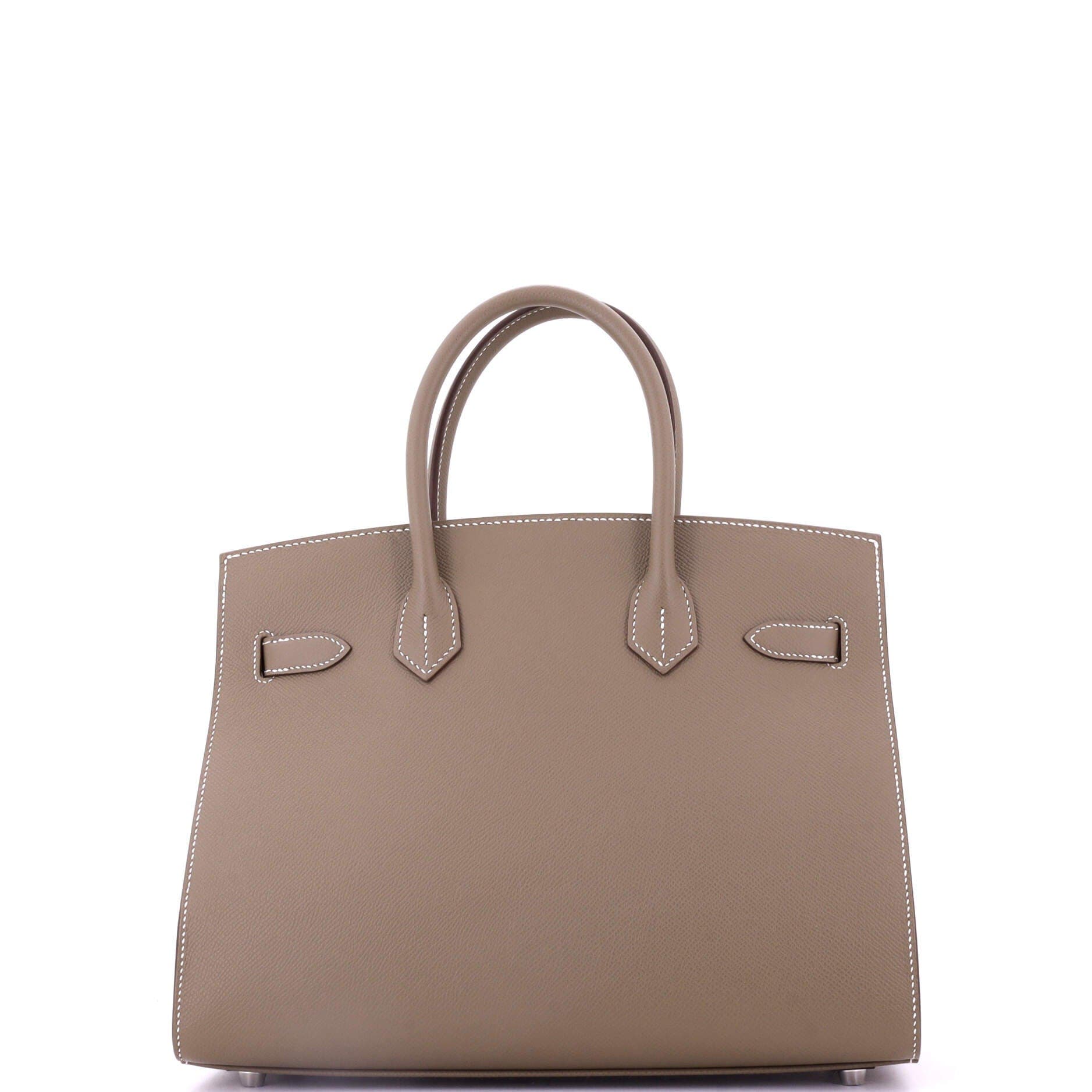 Pre-Owned Hermes Birkin Sellier Bag Grey Epsom with Palladium Hardware 30, Alternate, color, 