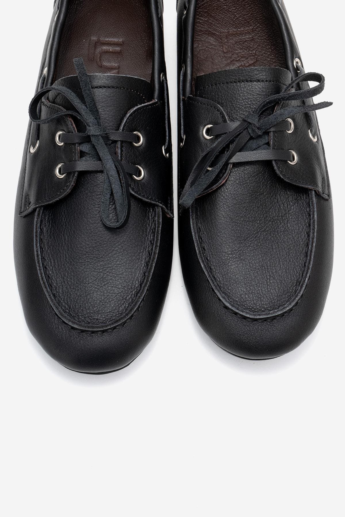 Forever & Always Shoes Serelis Leather Lace Up Loafer, Alternate, color, Black Leather