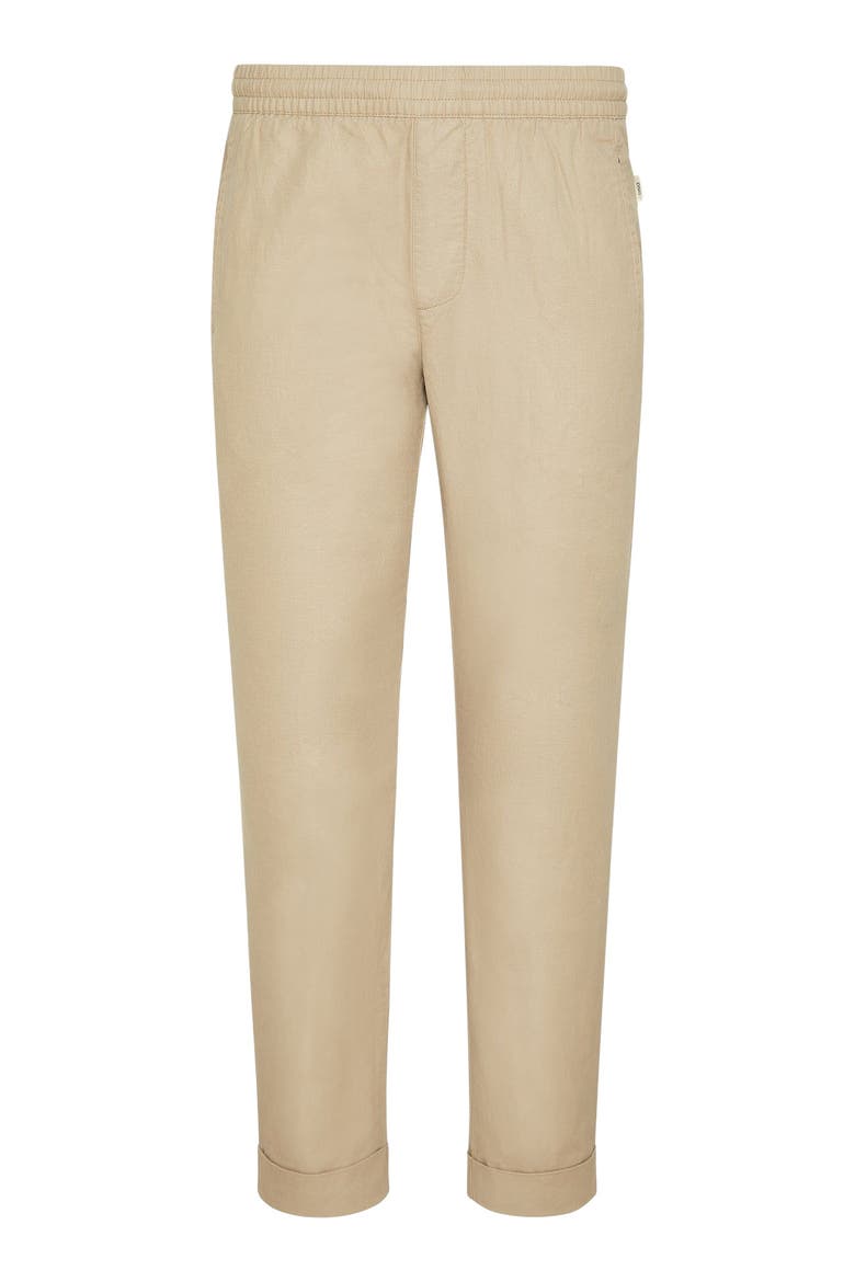 Linen Cotton Stretch Cuff Pant, Alternate, color, OXFORD TAN