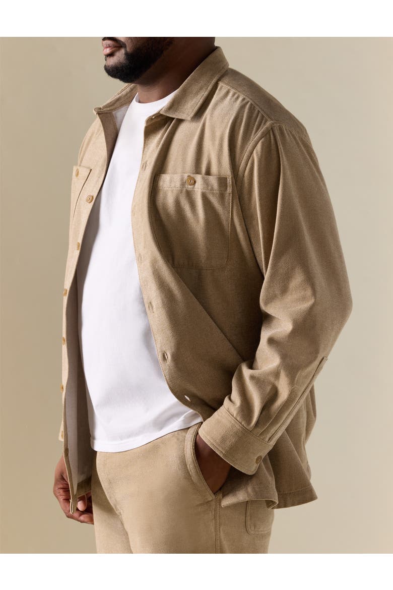 Big & Tall Brushed Shirt Jacket, Alternate, color, BRUSHED NEUTRAL