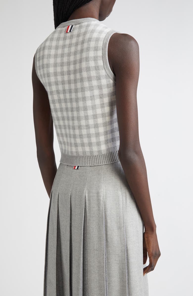 Thom Browne Fun-Mix Gingham Check Bird's Eye Cashmere Sweater Vest, Alternate, color, Seasonal Combo