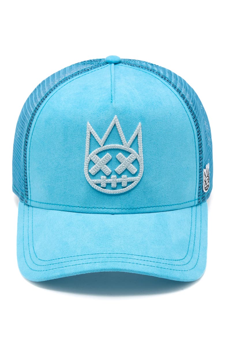Logo Mesh Back Trucker Hat, Main, color, NAVAGIO BAY