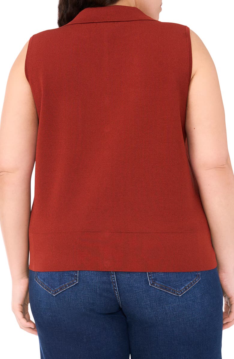 Halogen<sup>®</sup> Notched Collar Sweater Vest, Alternate, color, Burnt Henna