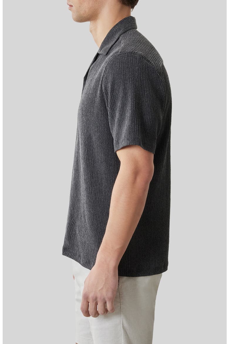 Kaezor Crepe Camp Shirt, Alternate, color, CHARCOAL