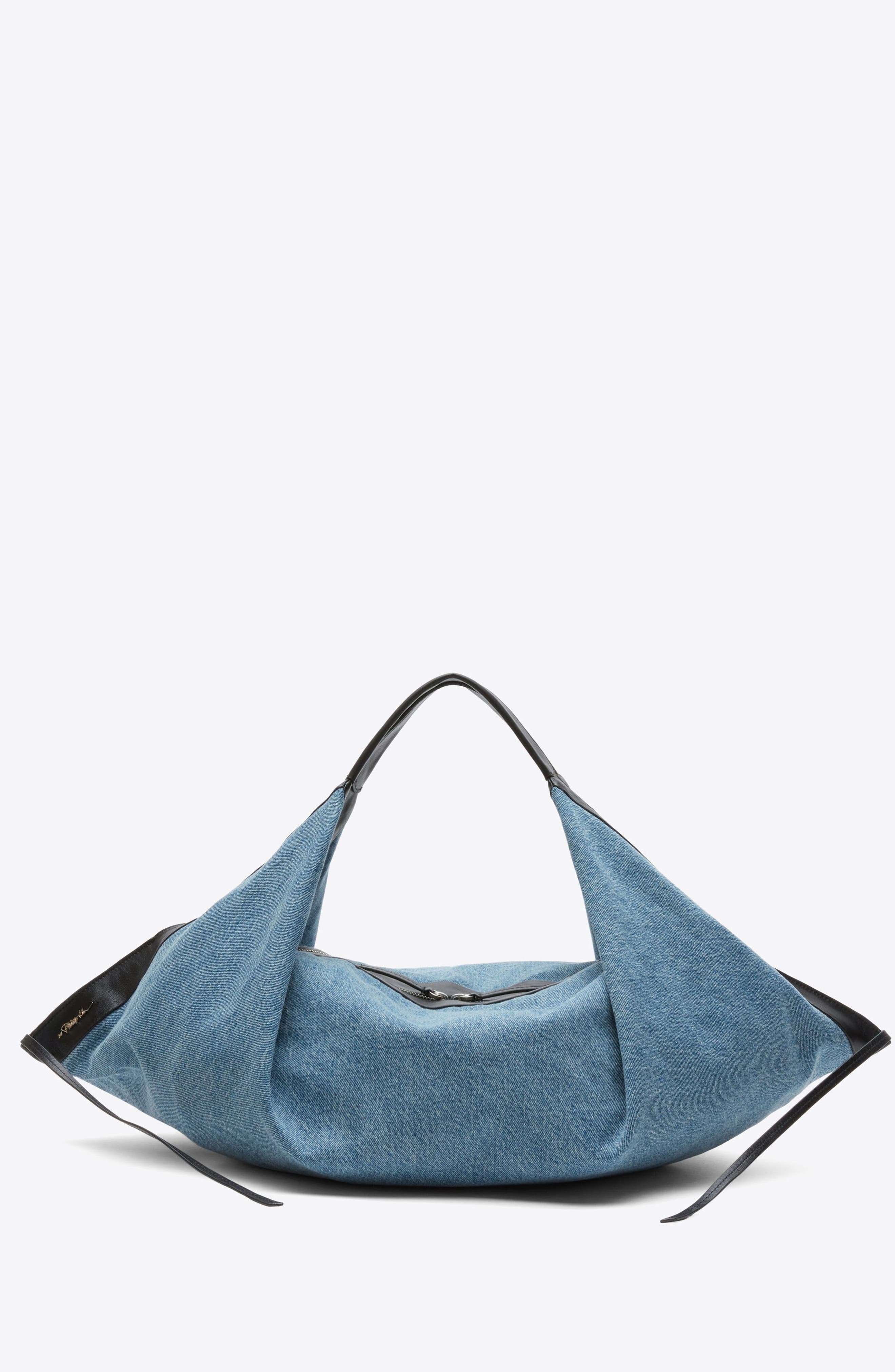 3.1 Phillip Lim Denim Luna Medium Bag, Main, color, Indigo