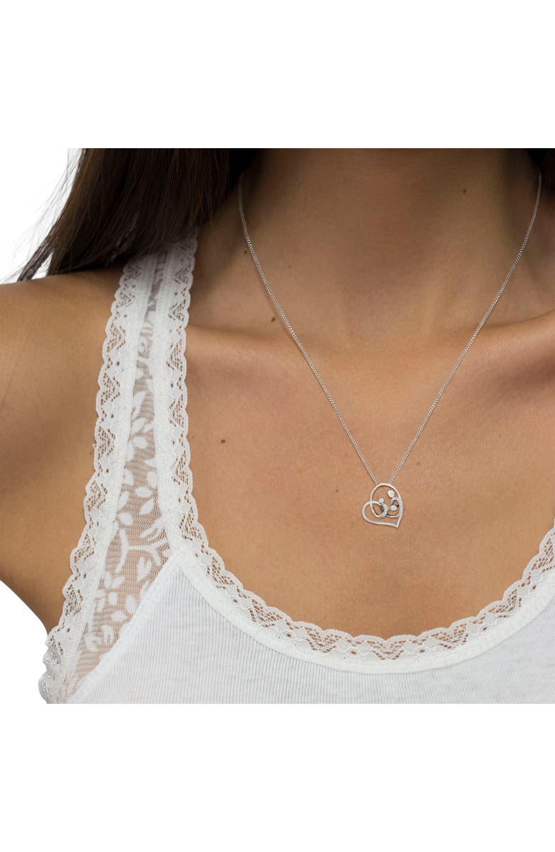 Haus of Brilliance .925 Sterling Silver 1/6 cttw Diamond Heart Pendant Necklace, Alternate, color, White