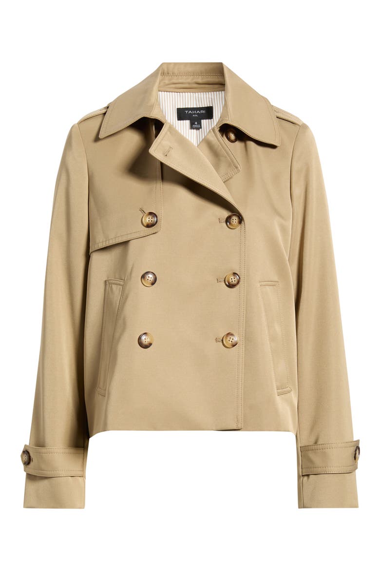 Cropped Trench Coat, Alternate, color, KHAKI