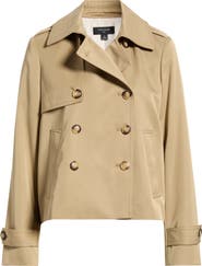 Tahari ASL Cropped Trench Coat