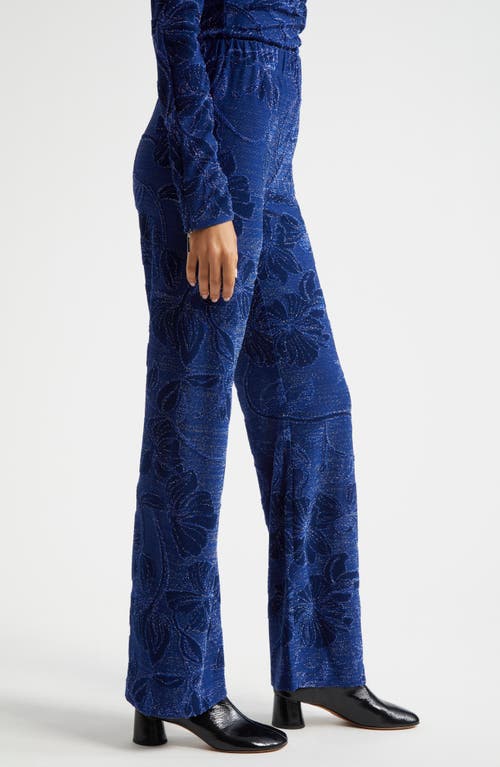 Shop Stine Goya Metallic Floral Jacquard Pants In Fine Line Poppies