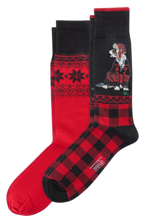 Assorted 2-Pack Holiday Dog Crew Socks