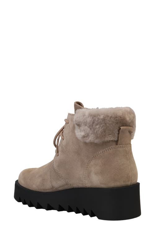 Eileen Fisher Kenille Genuine Shearling Trim Wedge Bootie In Brown