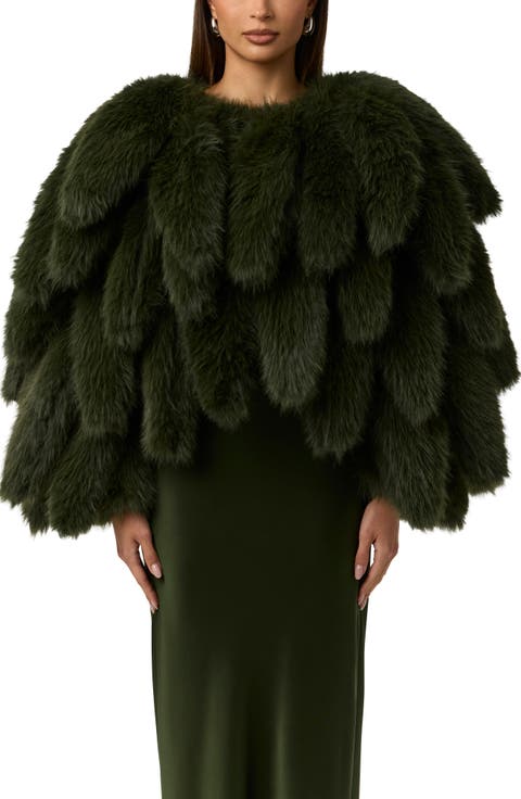 Foxtail Faux Fur Cropped Jacket
