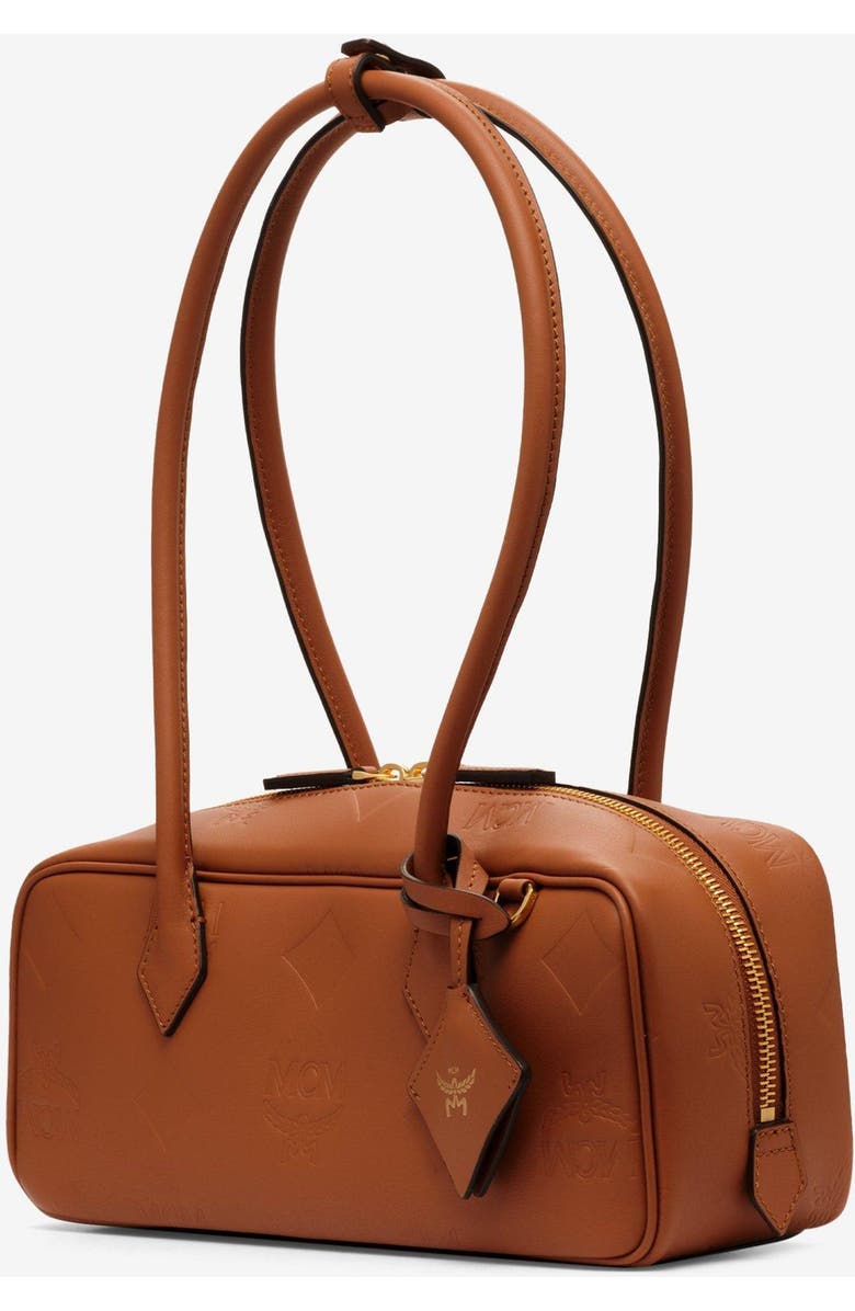 MCM Small Aren East West Shoulder Bag in Maxi Monogram Leather, Alternate, color, Mocha Bisque