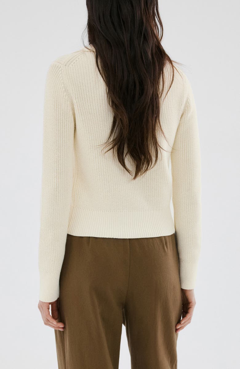 MANGO Double Breasted Cotton Cardigan, Alternate, color, Ecru