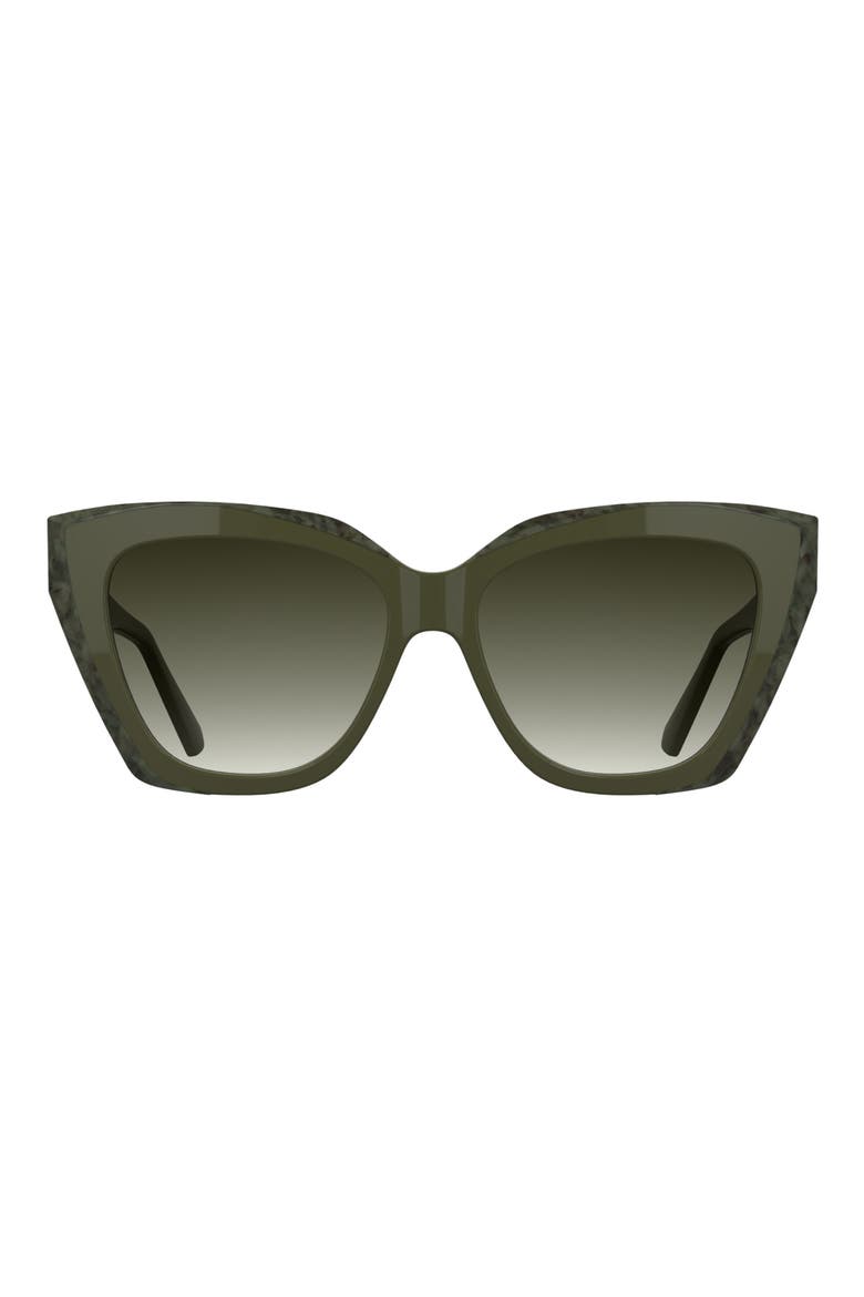 Katherine 56mm Gradient Cat Eye Sunglasses, Main, color, OLIVE GREEN/ MARBLE GREEN