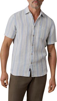 Faherty Palma Linen Short Sleeve Button-Up Shirt