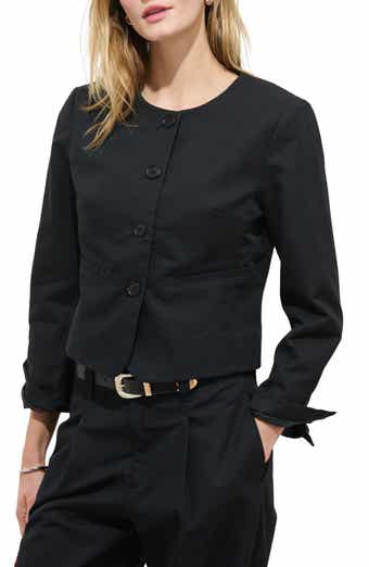 Soho Collarless Cotton & Linen Jacket