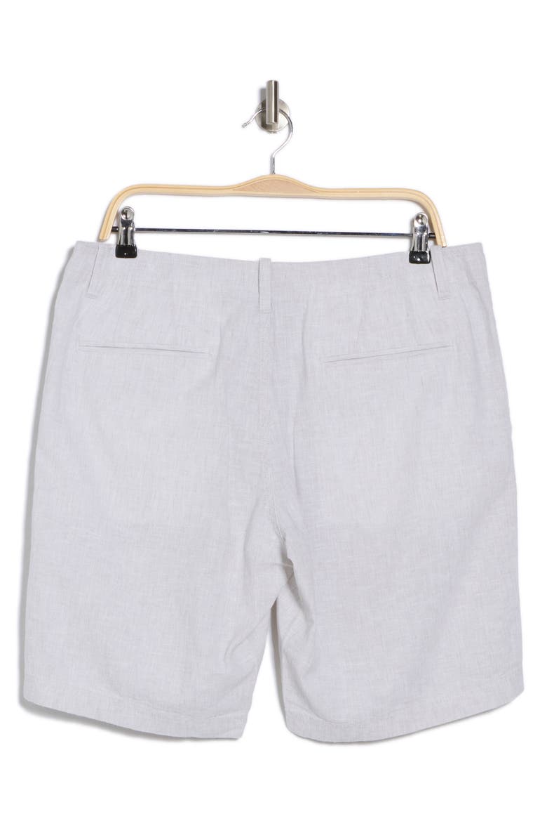 14th & Union Linen Blend Trim Fit Shorts, Alternate, color, Grey- White Eoe
