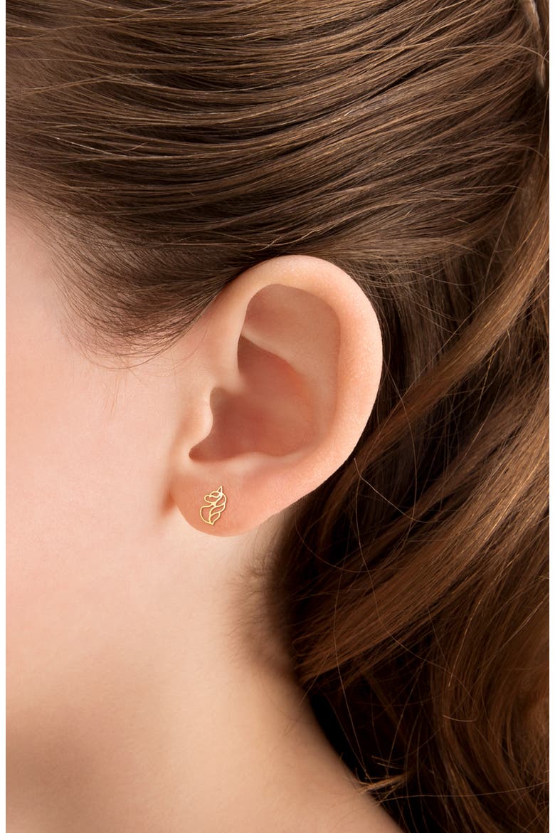 14K Gold Unicorn Dreams Studs Screw Back Earrings, Alternate, color, 14K Yellow Gold