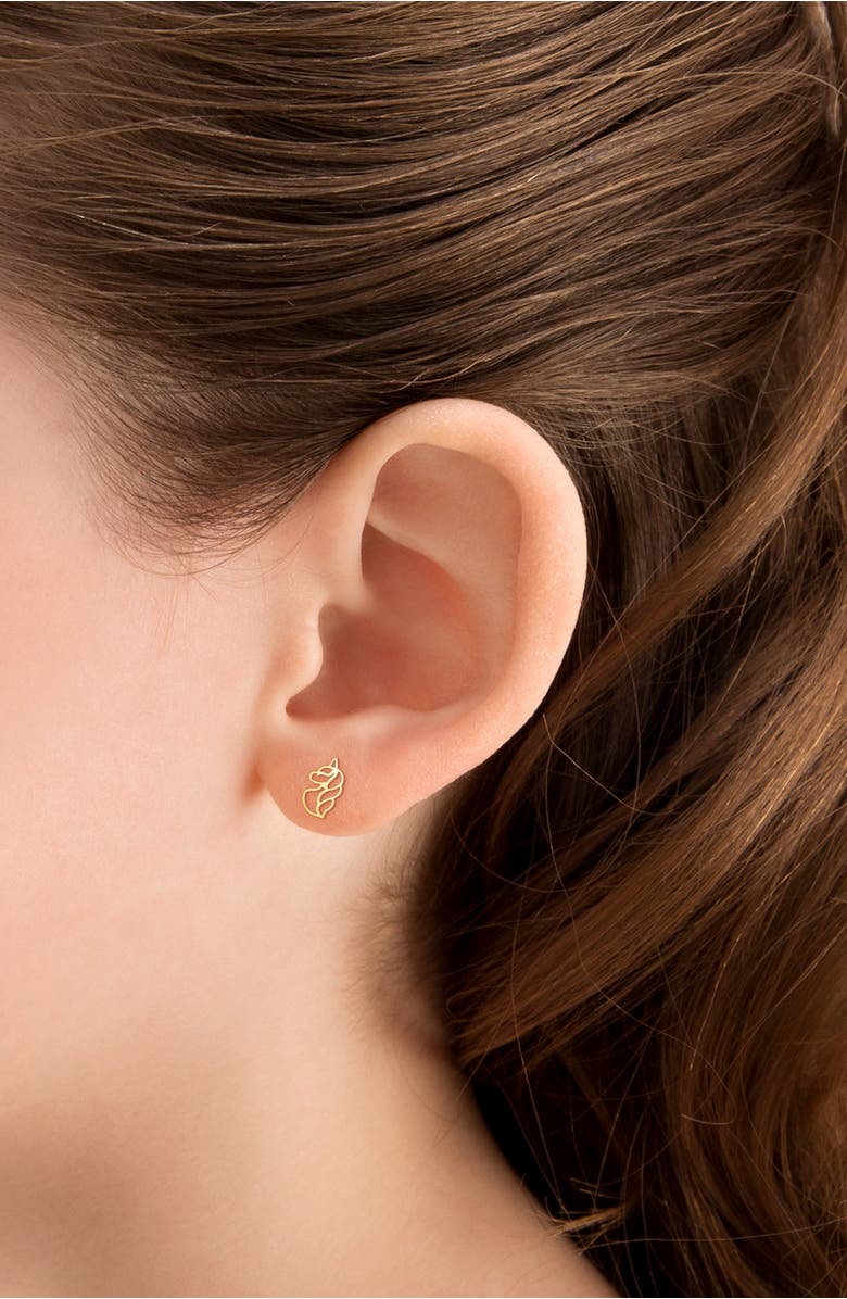 Tiny Blessings 14K Gold Unicorn Dreams Studs Screw Back Earrings, Alternate, color, 14K Yellow Gold