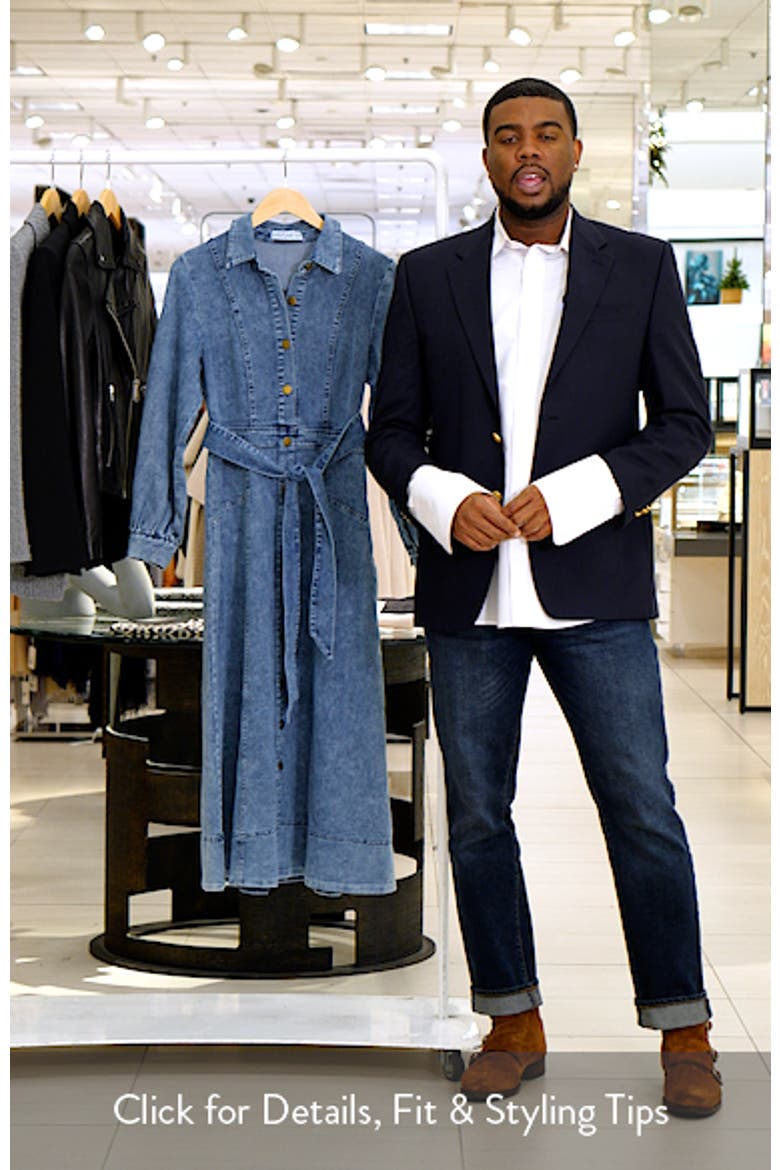 Emberly Three-Quarter Sleeve Stretch Denim Maxi Dress video