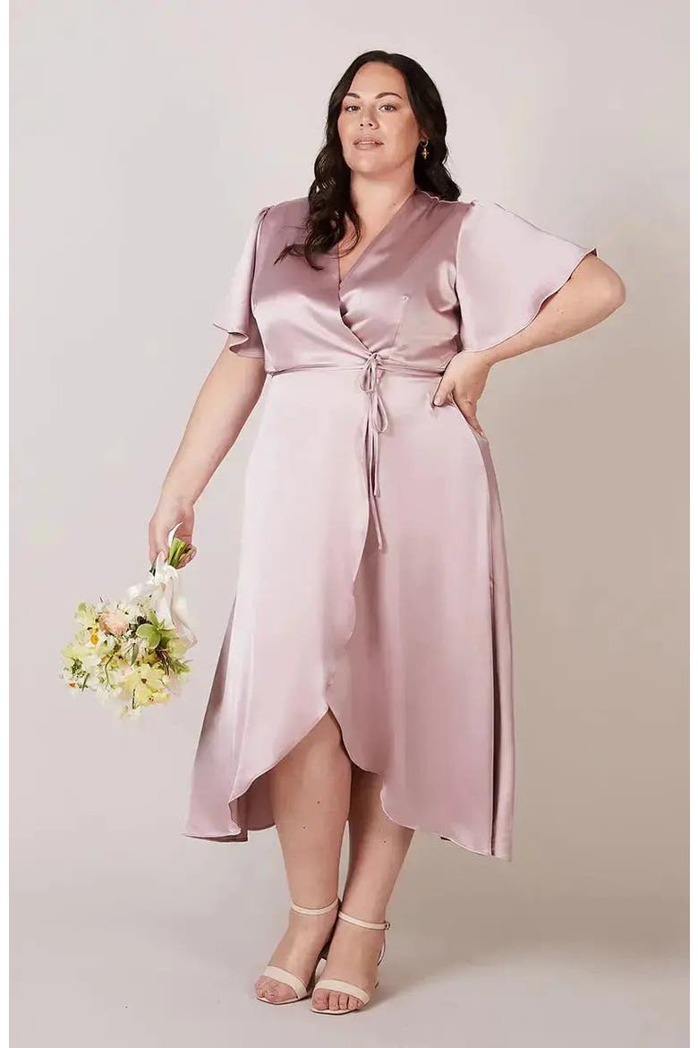 Florence Waterfall Hem Dress, Alternate, color, Rose Pink