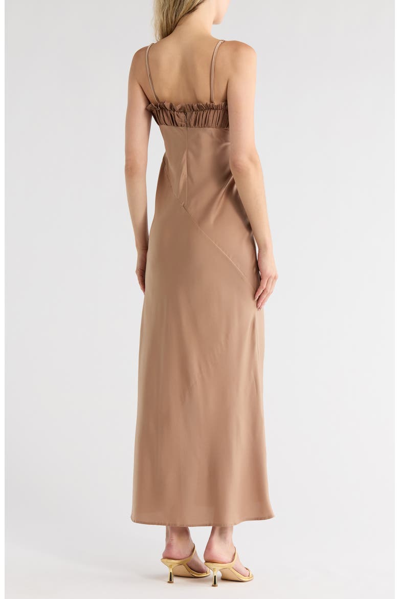 Frill Satin Gown, Alternate, color, BRONZE