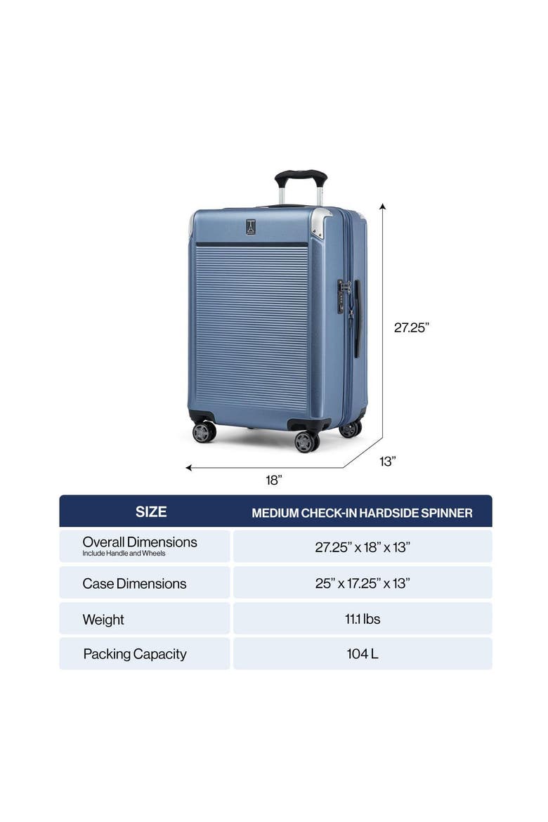 Platinum Elite Hardside Expandable 25" Medium Checked Spinner Luggage, Alternate, color, Vintage Grey