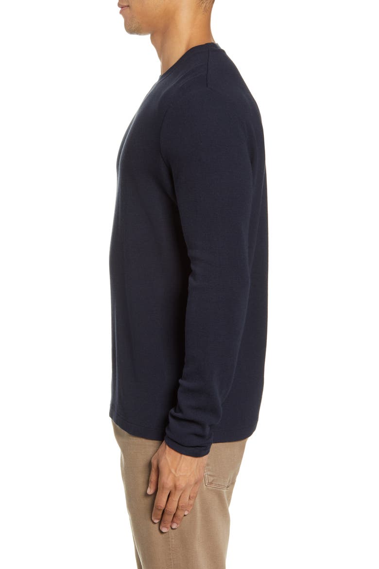 Clive Long Sleeve Waffle Knit Tee, Alternate, color, NAVY BLUE