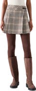 Akris punto Tweed Check Wool Blend Kilt Skirt