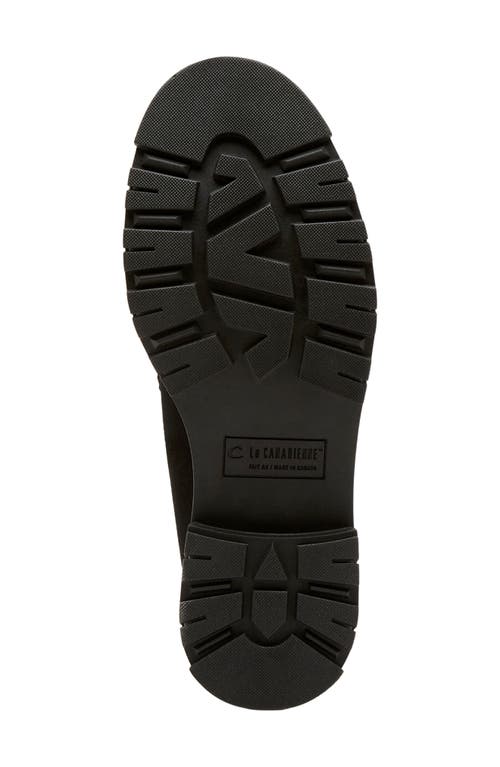La Canadienne Donny Suede Platform Penny Loafers In Black