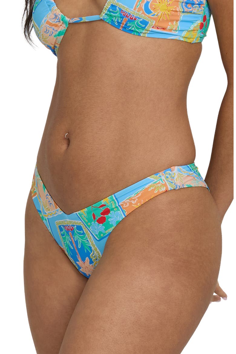 Coastal Cruise V-Cut Hike Bikini Bottoms, Alternate, color, DREAM BLUE