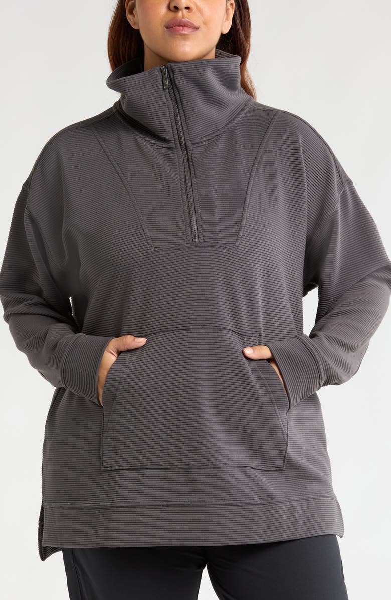 Zella Cozy Ottoman Rib Half Zip Pullover, Alternate, color, 