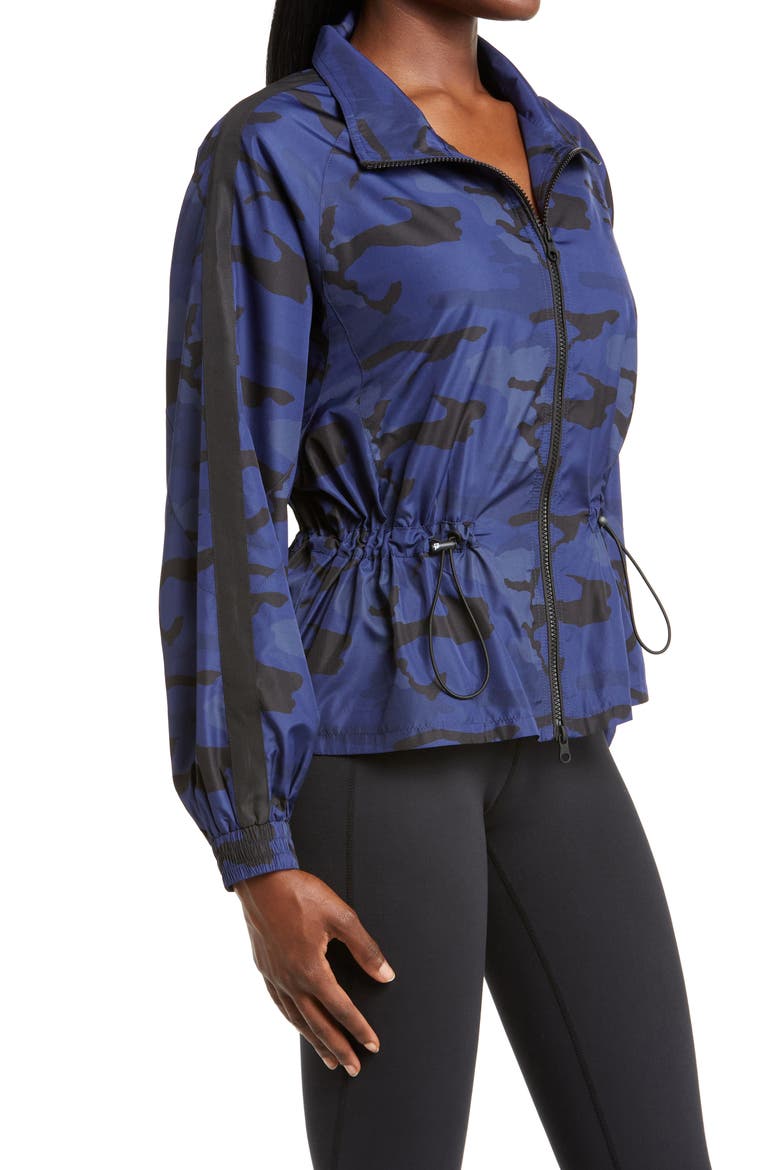 Tempest Water Repellent Peplum Jacket, Alternate, color, NAVY CAMO