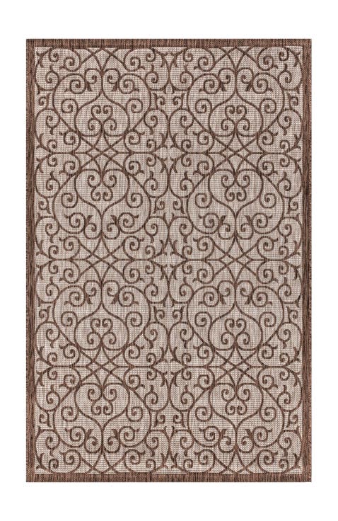 Madrid Vintage Filigree Textured Weave Indoor/Outdoor Area Rug