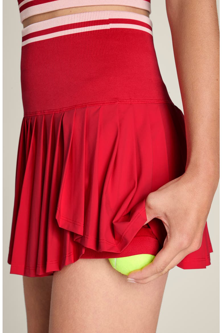 Midtown Performance Wrap Miniskirt, Alternate, color, VARSITY RED